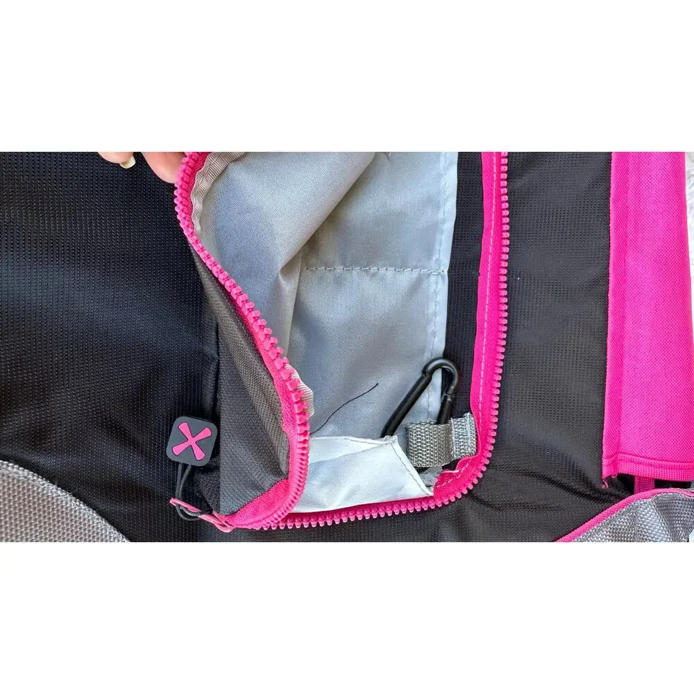 Fit & Fresh Insulated Lunch Tote Bag Black Gray Pink Large Zip Closure